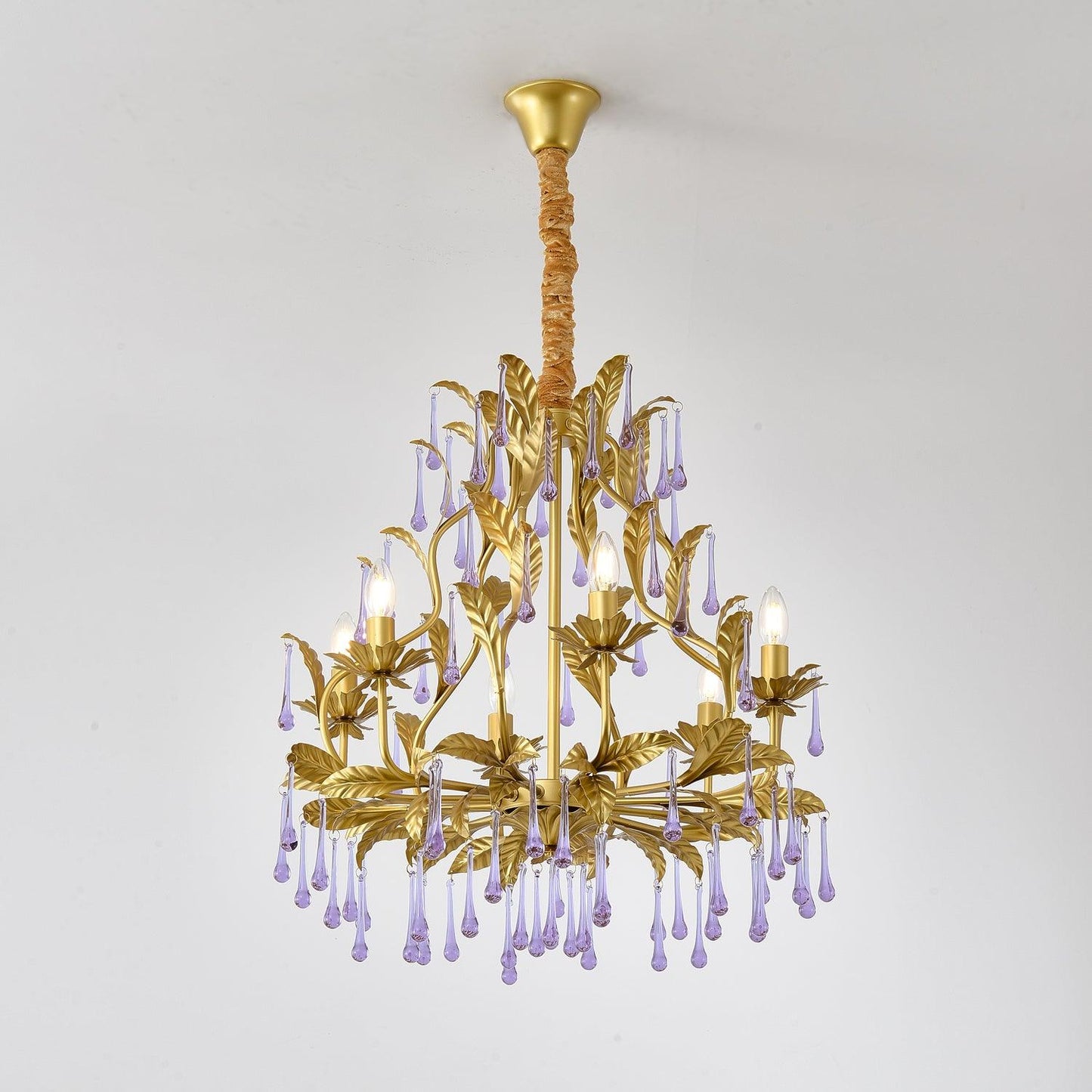 Amethyst Drops Glass Electrolier Chandelier