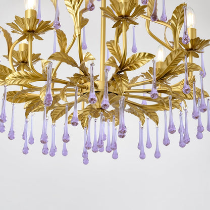 Amethyst Drops Glass Electrolier Chandelier