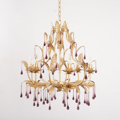 Amethyst Drops Glass Electrolier Chandelier