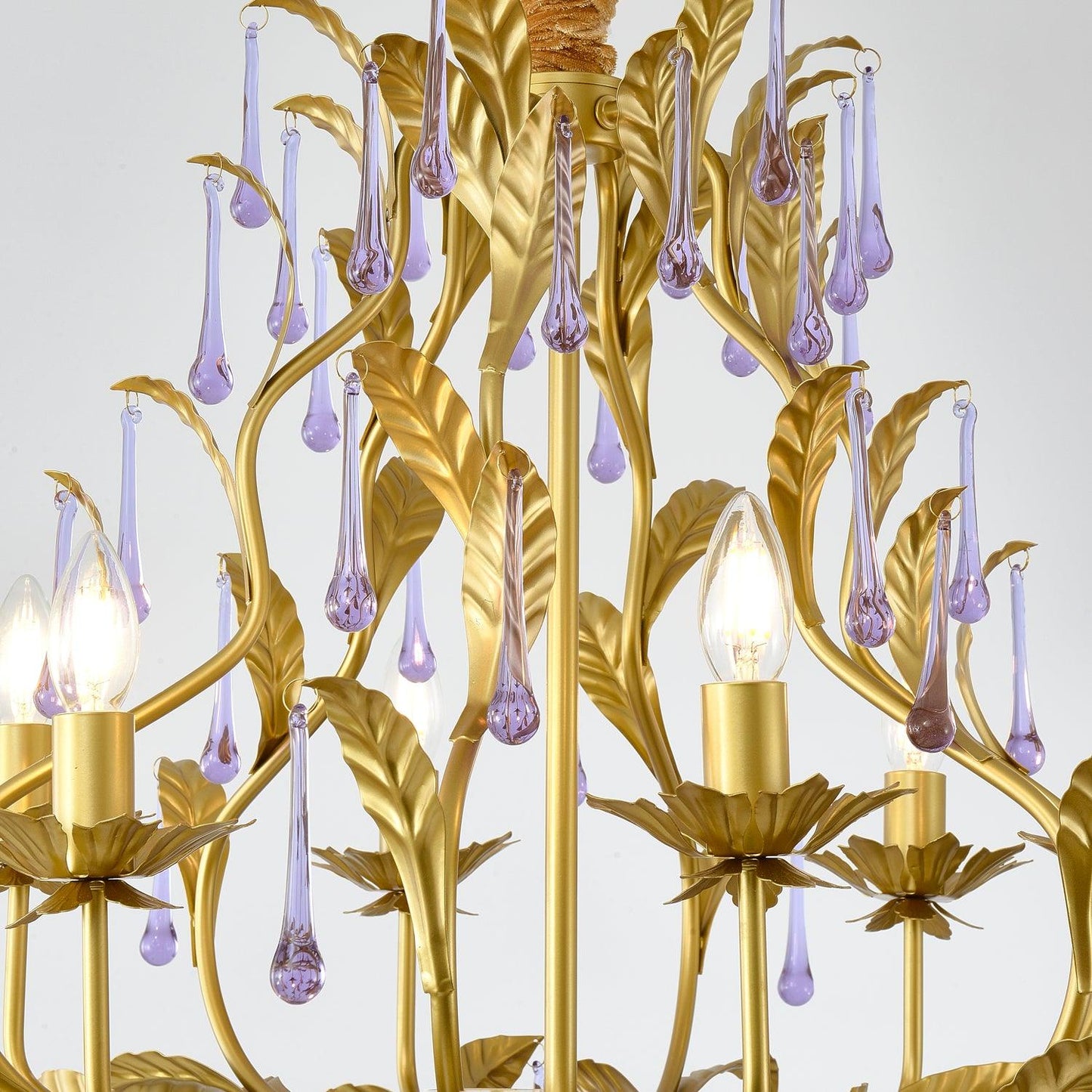 Amethyst Drops Glass Electrolier Chandelier