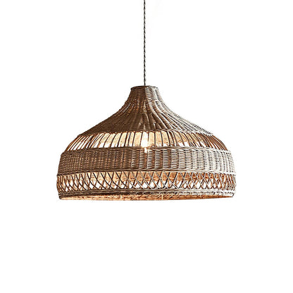 Artisanal Rattan Dome Hanging light Pendant Lamp