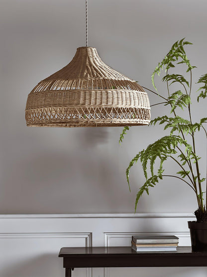 Artisanal Rattan Dome Hanging light Pendant Lamp