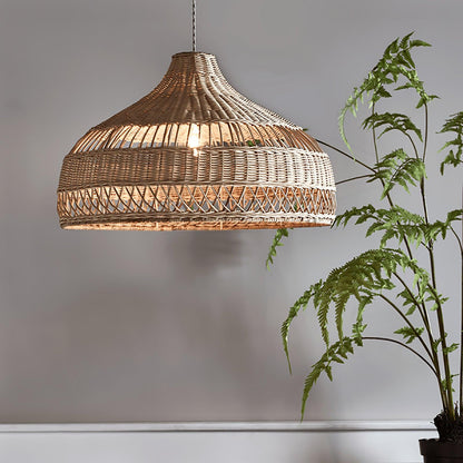 Artisanal Rattan Dome Hanging light Pendant Lamp