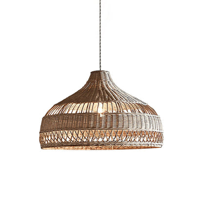 Artisanal Rattan Dome Hanging light Pendant Lamp