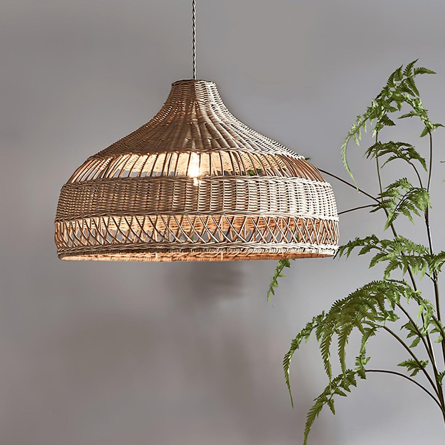 Artisanal Rattan Dome Hanging light Pendant Lamp