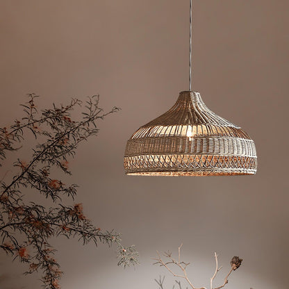 Artisanal Rattan Dome Hanging light Pendant Lamp