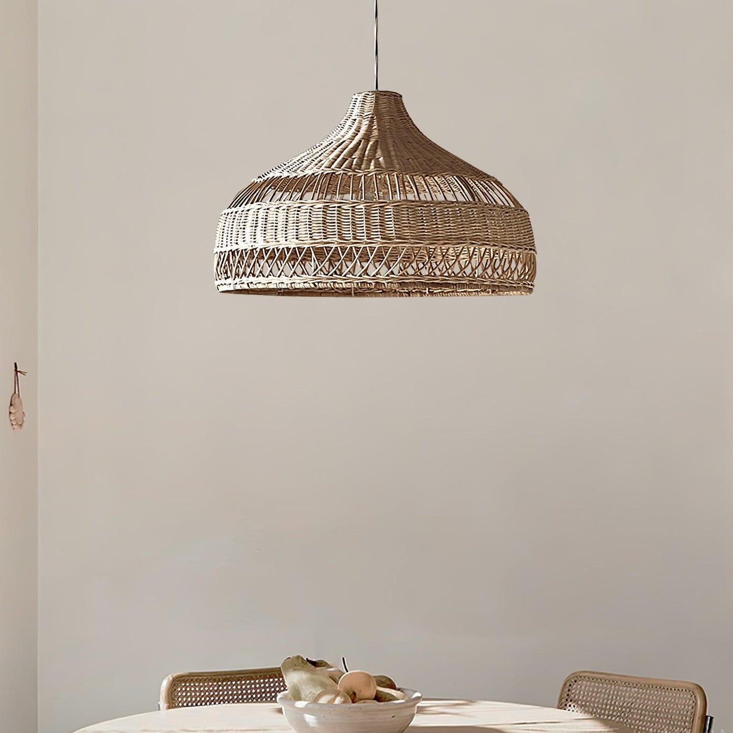 Artisanal Rattan Dome Hanging light Pendant Lamp