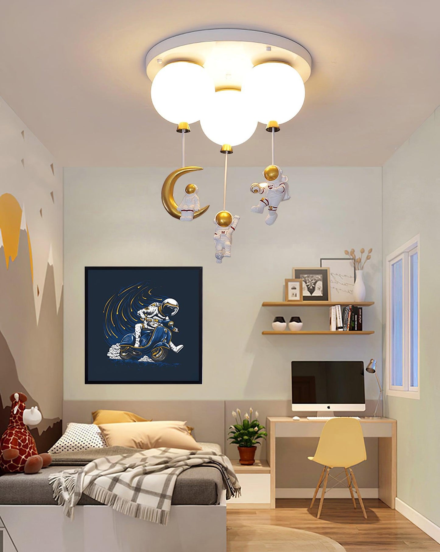 Astronaut Glossy Balloon Overhead light Ceiling Lamp