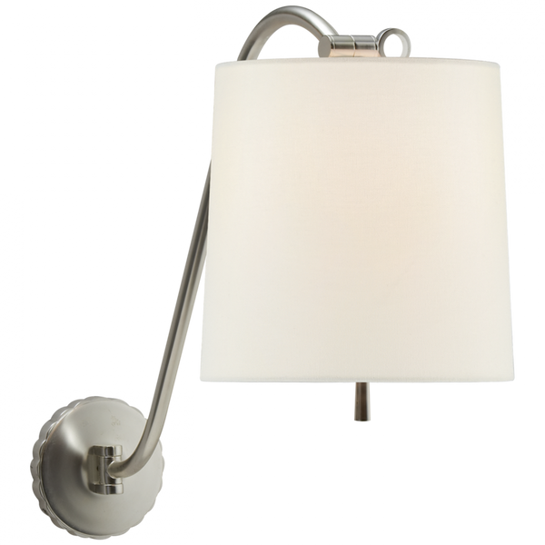 Sconce, 1-Light, Soft Silver, Linen Shade, 18"H (BBL 2010SS-L D31HV)