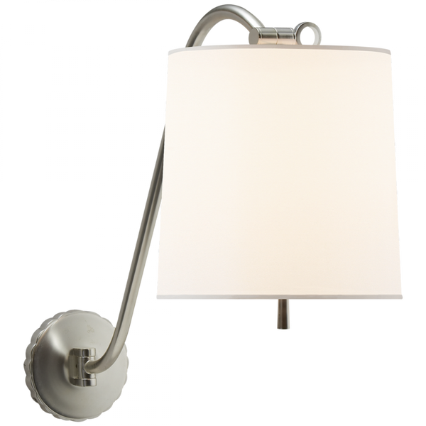 Wall Sconce, 1-Light, Soft Silver, Silk Shade, 18"H (BBL 2010SS-S 2JYU6)