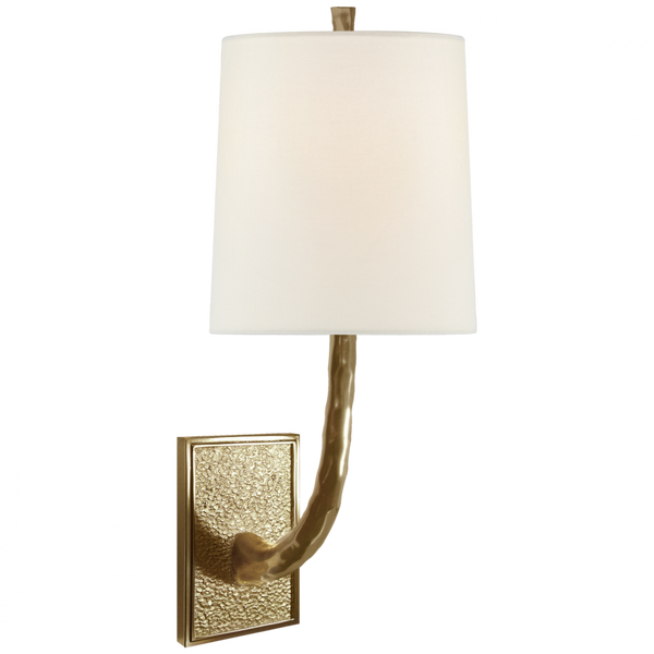 Branch Sconce, 1-Light, Soft Brass, Linen Shade, 19"H (BBL 2030SB-L D31HX)