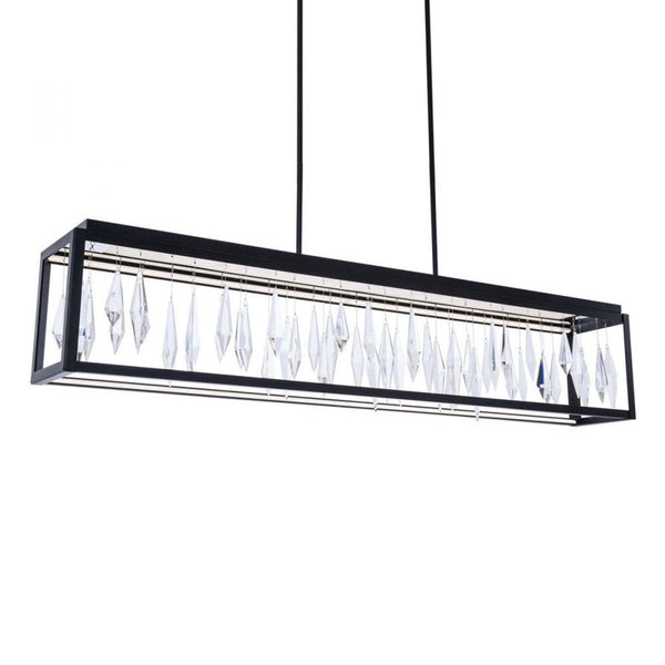 Linear Pendant, Integrated LED, Black, Optic Crystal (BPD16254-BK YUEX014AYN)