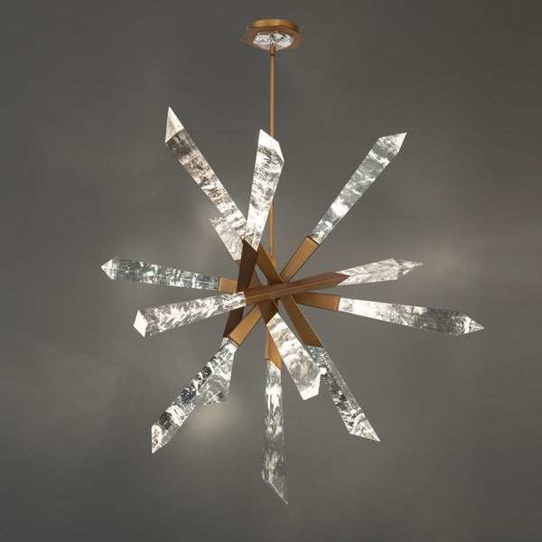 Pendant, Integrated LED, Aged Brass, Optic Haze Quartz (BPD31236-AB YUEX014AZV)