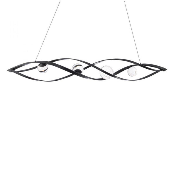 Linear Pendant, Integrated LED, Black, Optic Haze Quartz (BPD50257-BK YUEX014CWG)