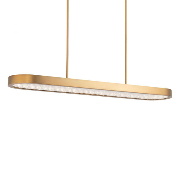 Linear Pendant, Integrated LED, Aged Brass, Crystals from Swarovski (BPD83247-AB YUEX014CWR)