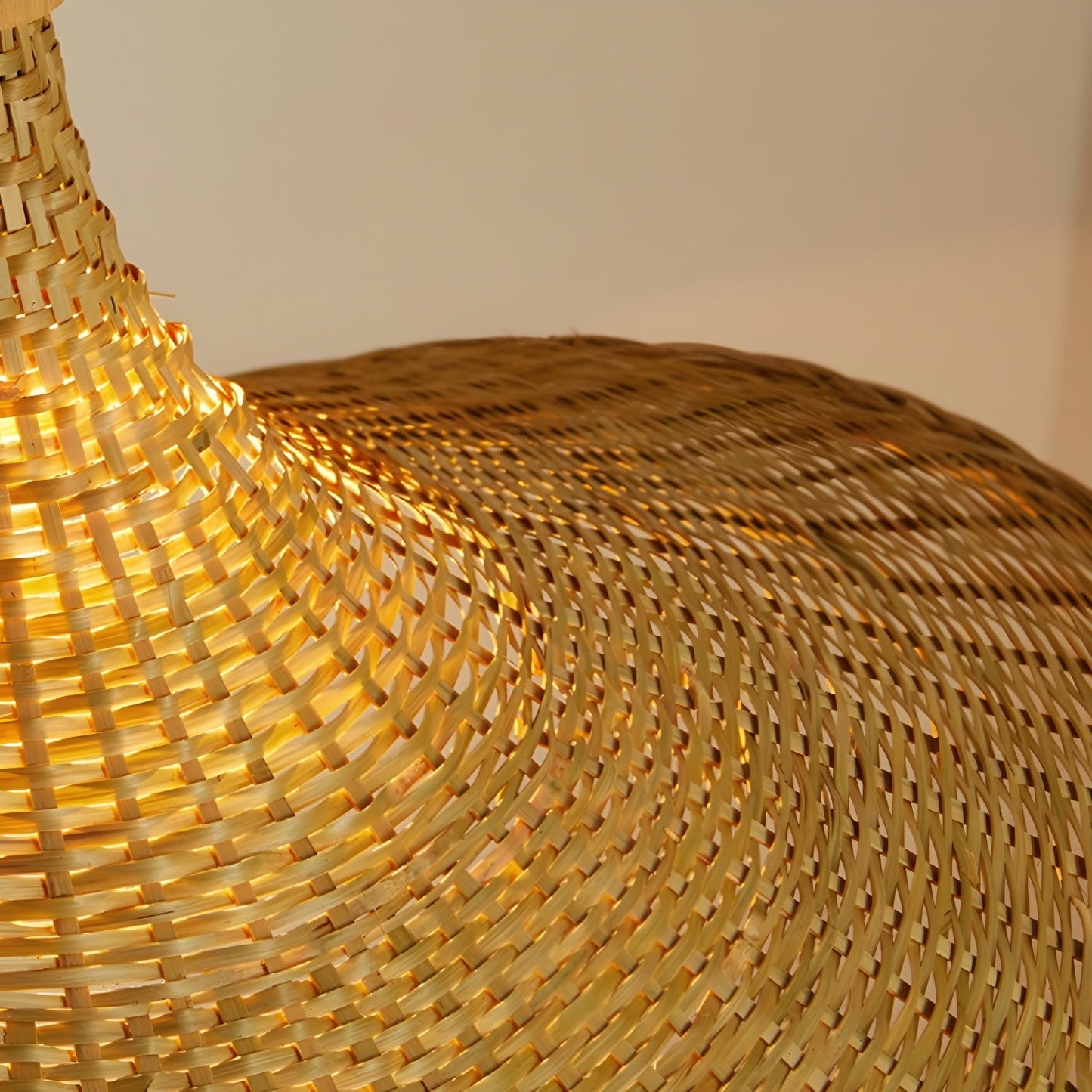 Rattan Weave Hat Droplight Pendant Light