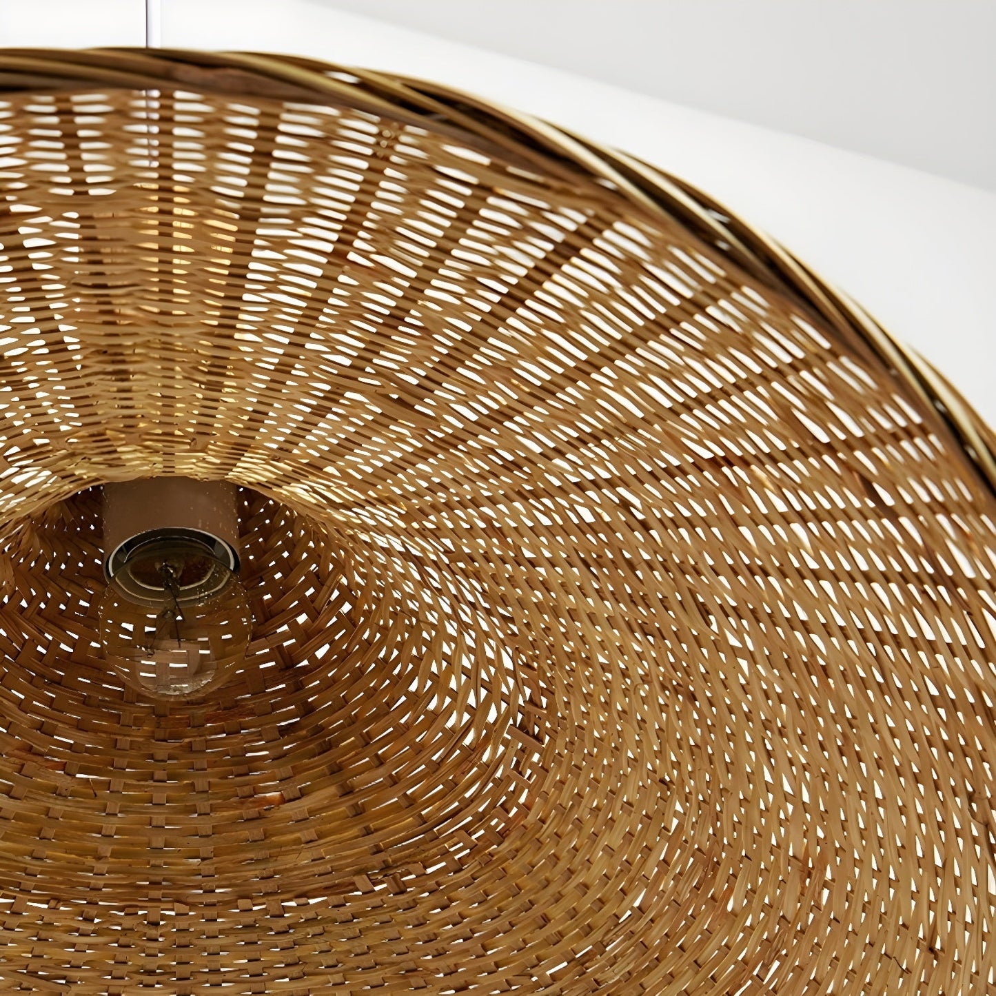 Rattan Weave Hat Droplight Pendant Light