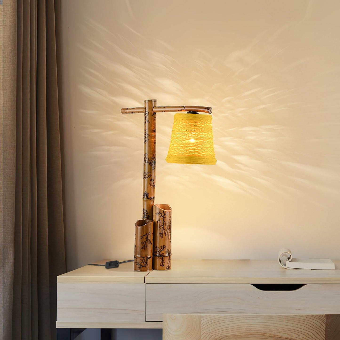 Bamboo Zen Nightstand lamp Table Lamp