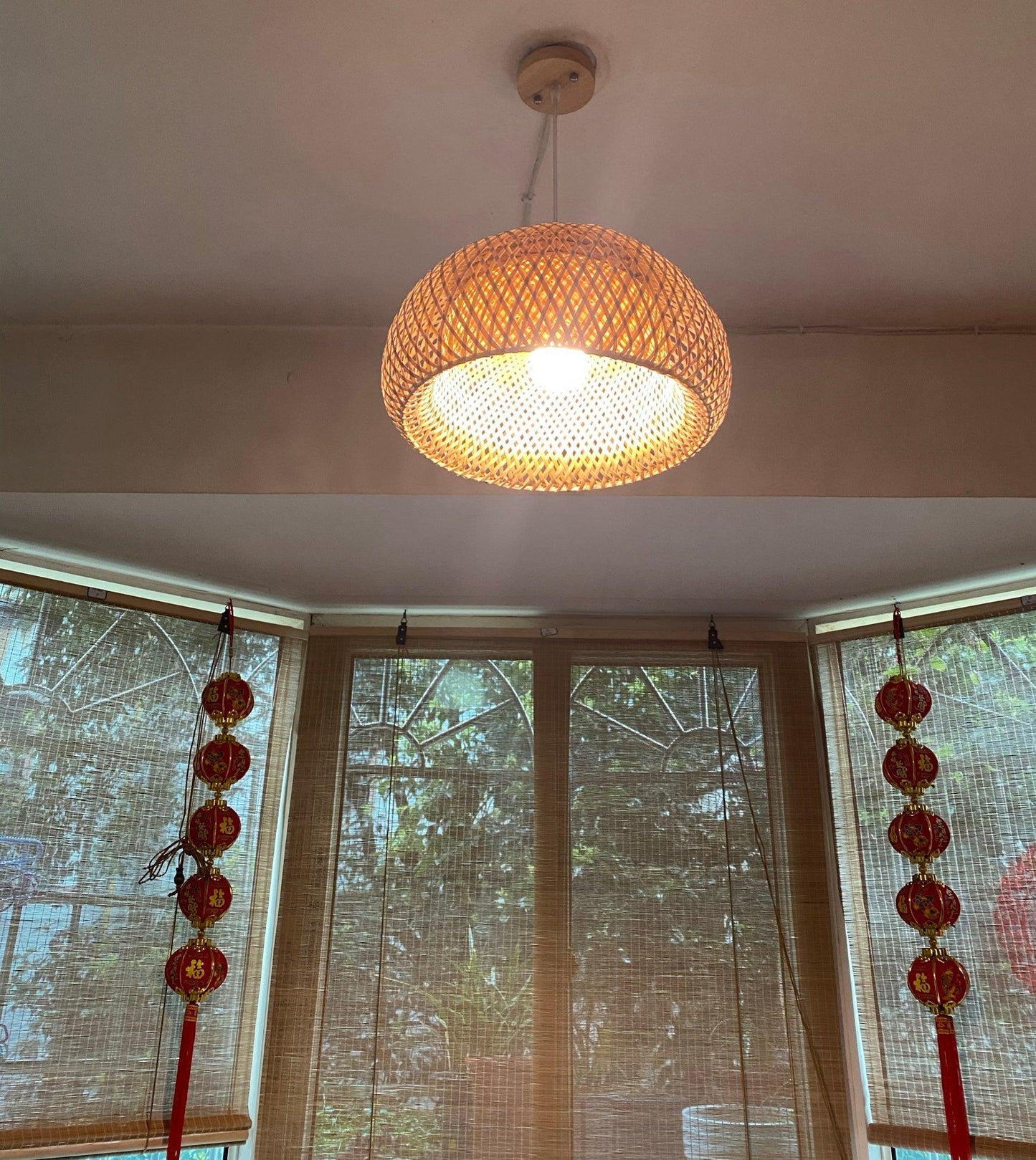 Bamboo Braided Houselight Pendant Lamp