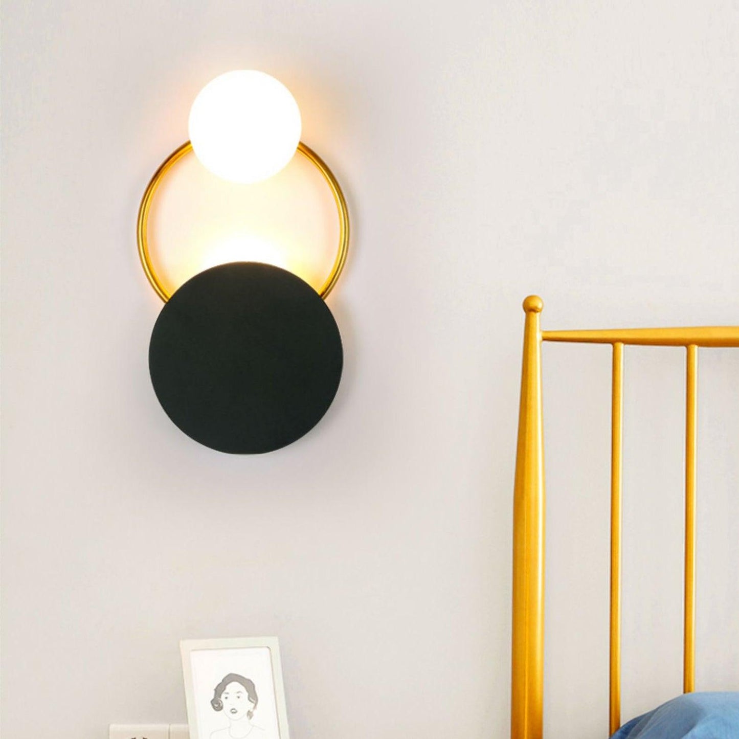 Black Circular Rings Lamp bracket Wall Lamp