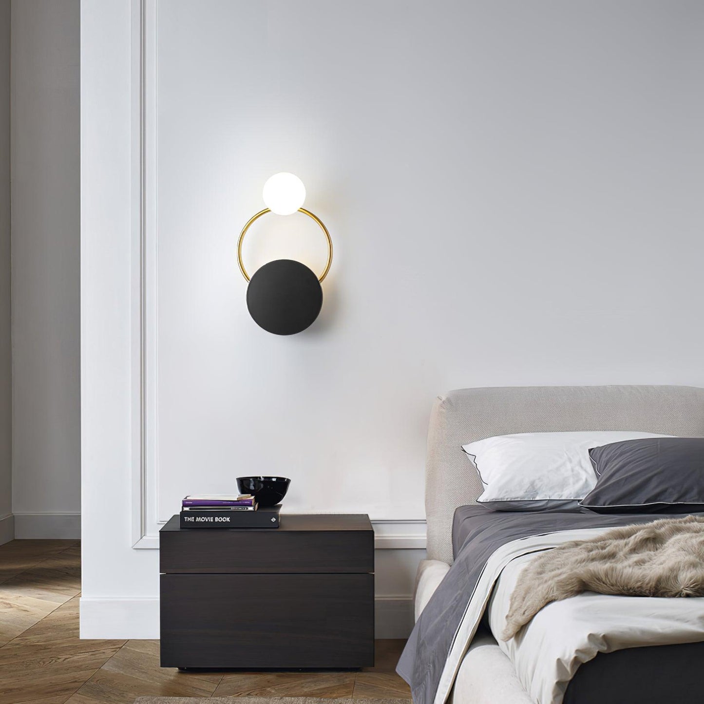 Black Circular Rings Lamp bracket Wall Lamp