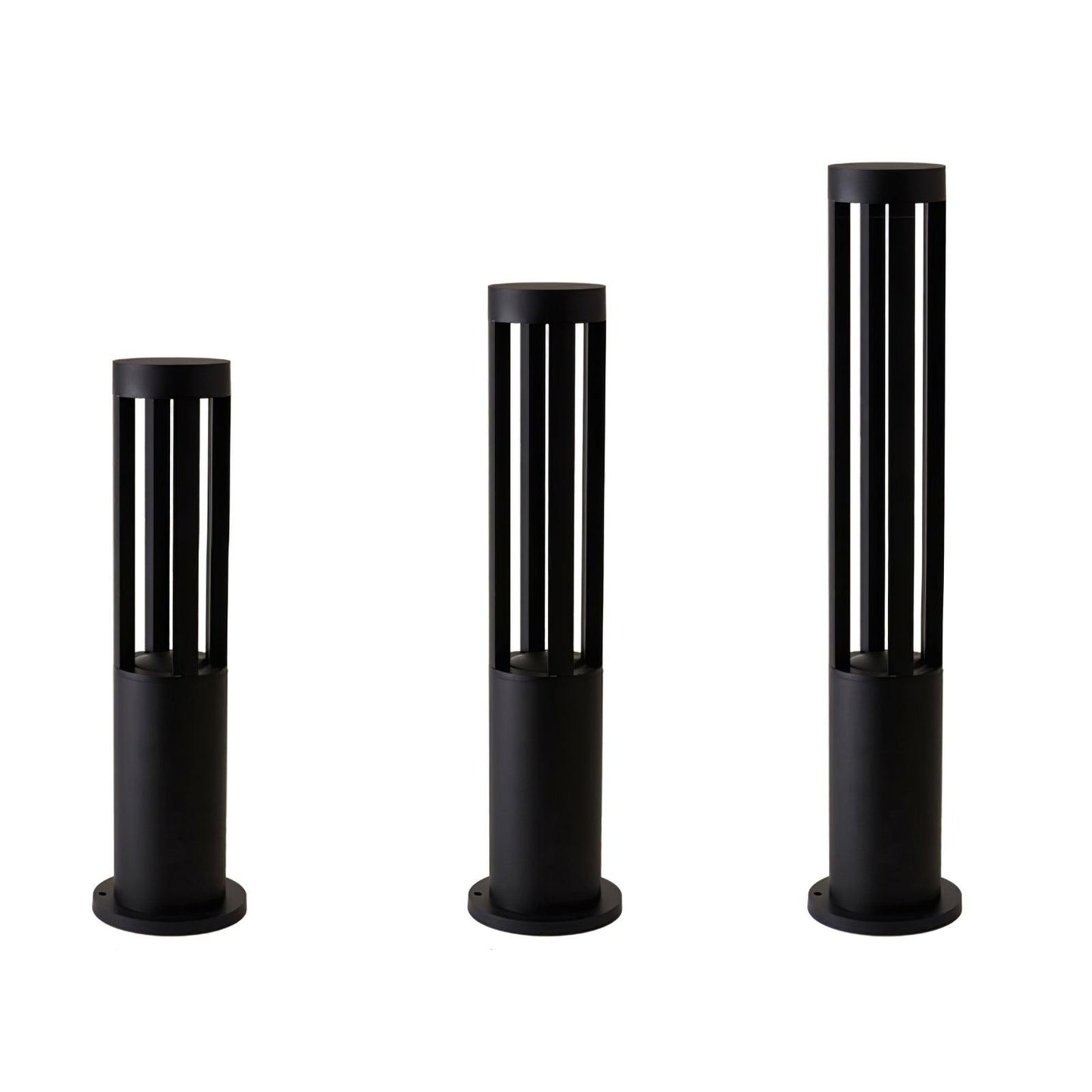 Black Cylindrical Garden Floodlight Outdoor Light