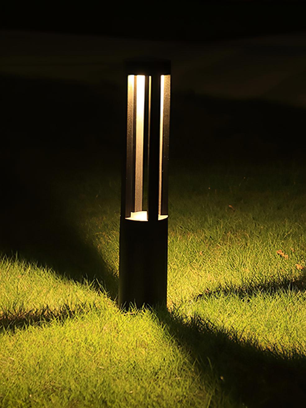 Black Cylindrical Garden Floodlight Outdoor Light