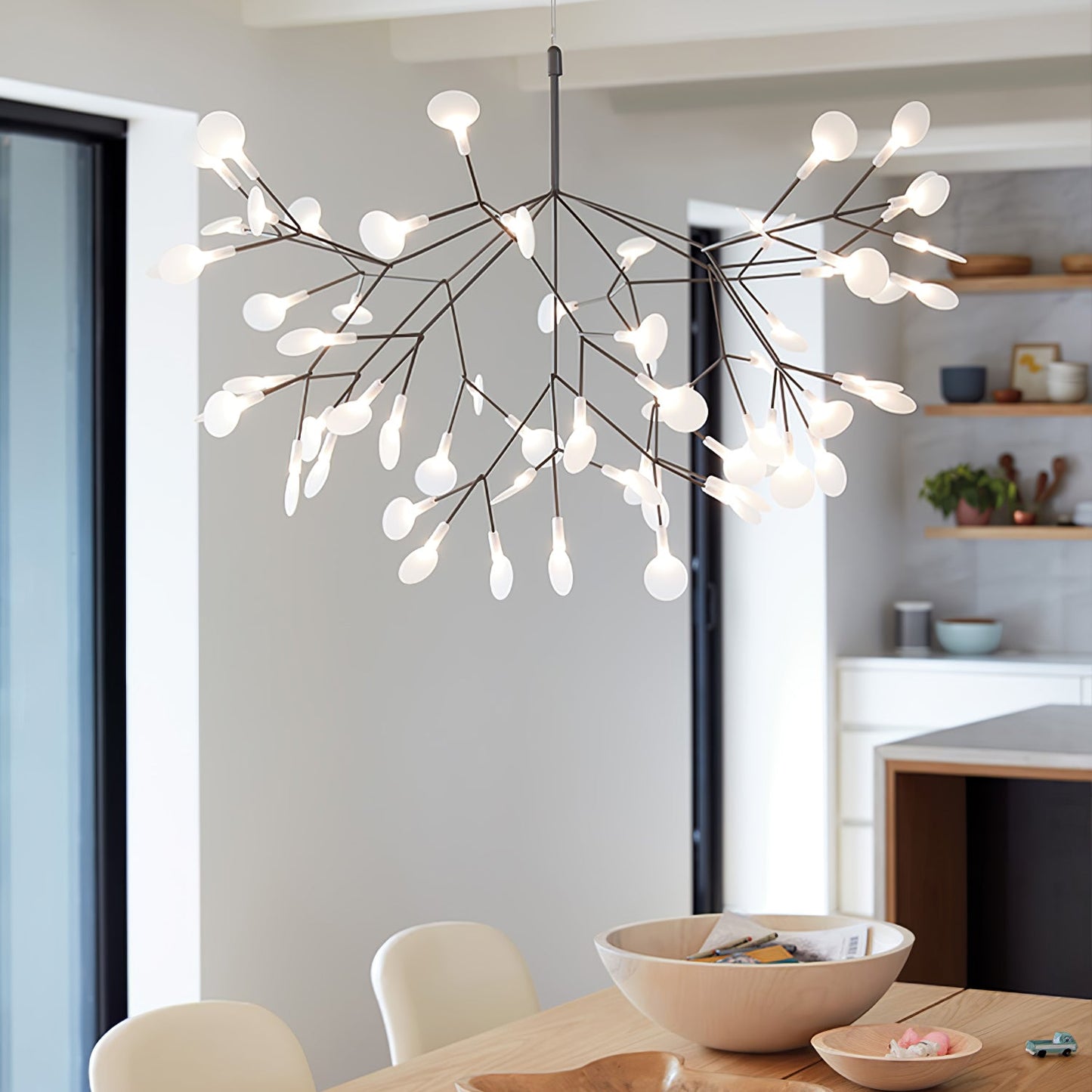 Black Firefly LED Ceiling fixture Chandelier