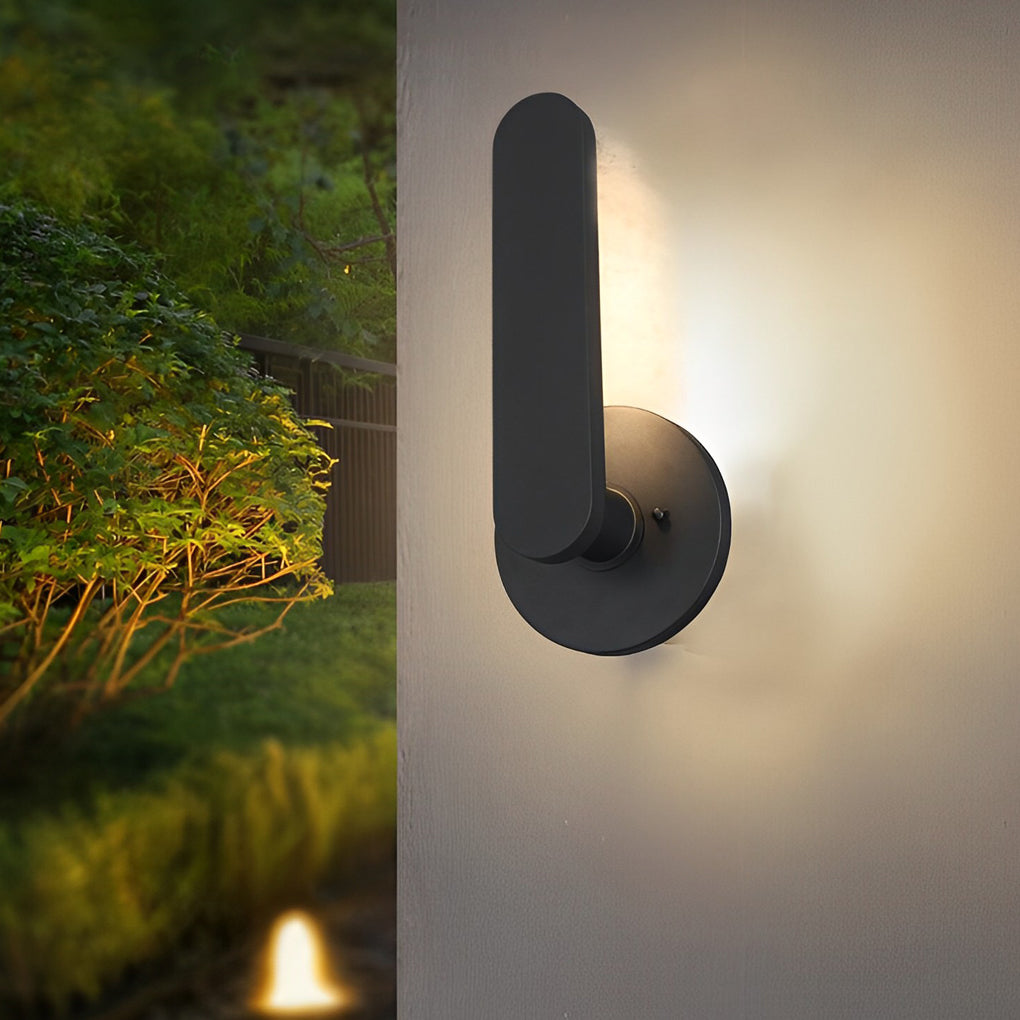 12 in. High Matte Black Aluminum Armed LED Outdoor Wall Light