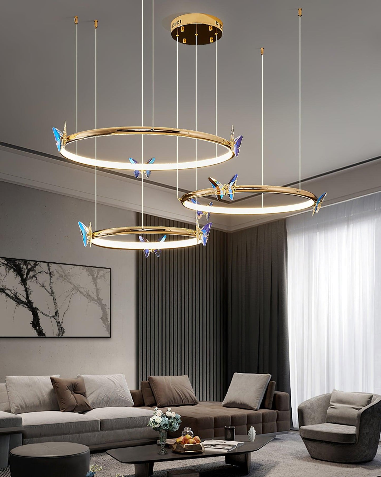 Blue Butterfly Electrolier Chandelier