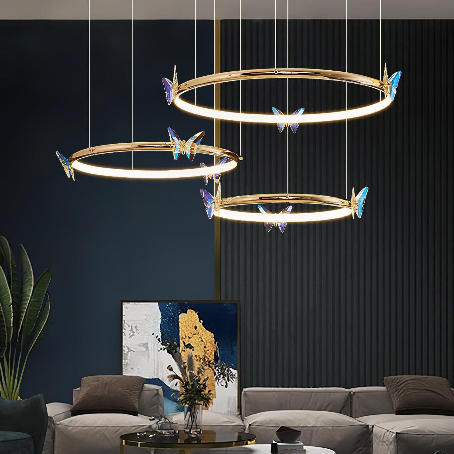 Blue Butterfly Electrolier Chandelier