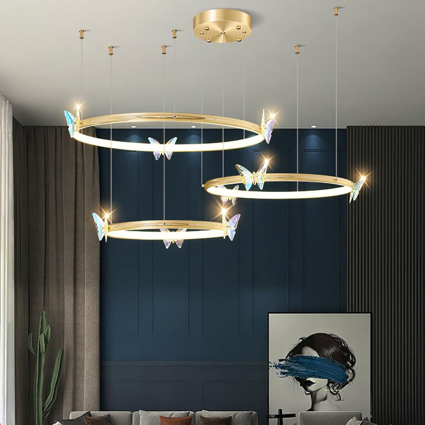 Blue Butterfly Electrolier Chandelier