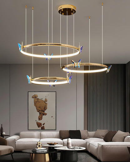 Blue Butterfly Electrolier Chandelier