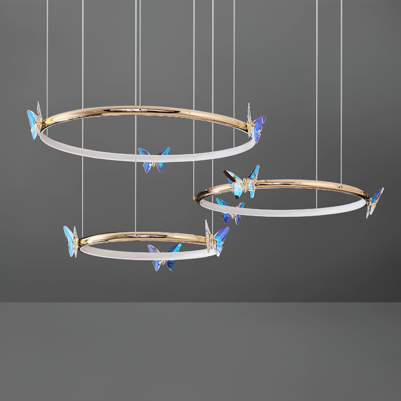 Blue Butterfly Electrolier Chandelier