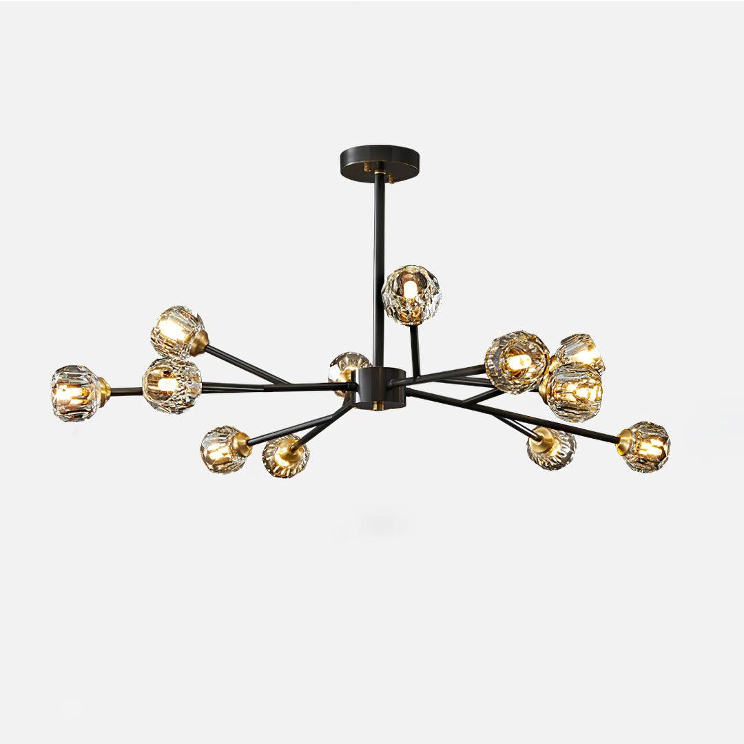 Crystal Ball Round Cluster Gasolier Chandelier