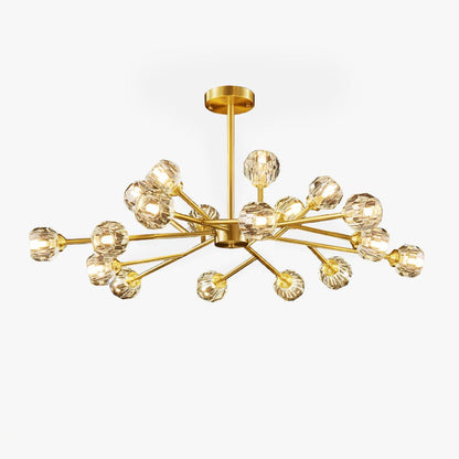 Crystal Ball Round Cluster Gasolier Chandelier