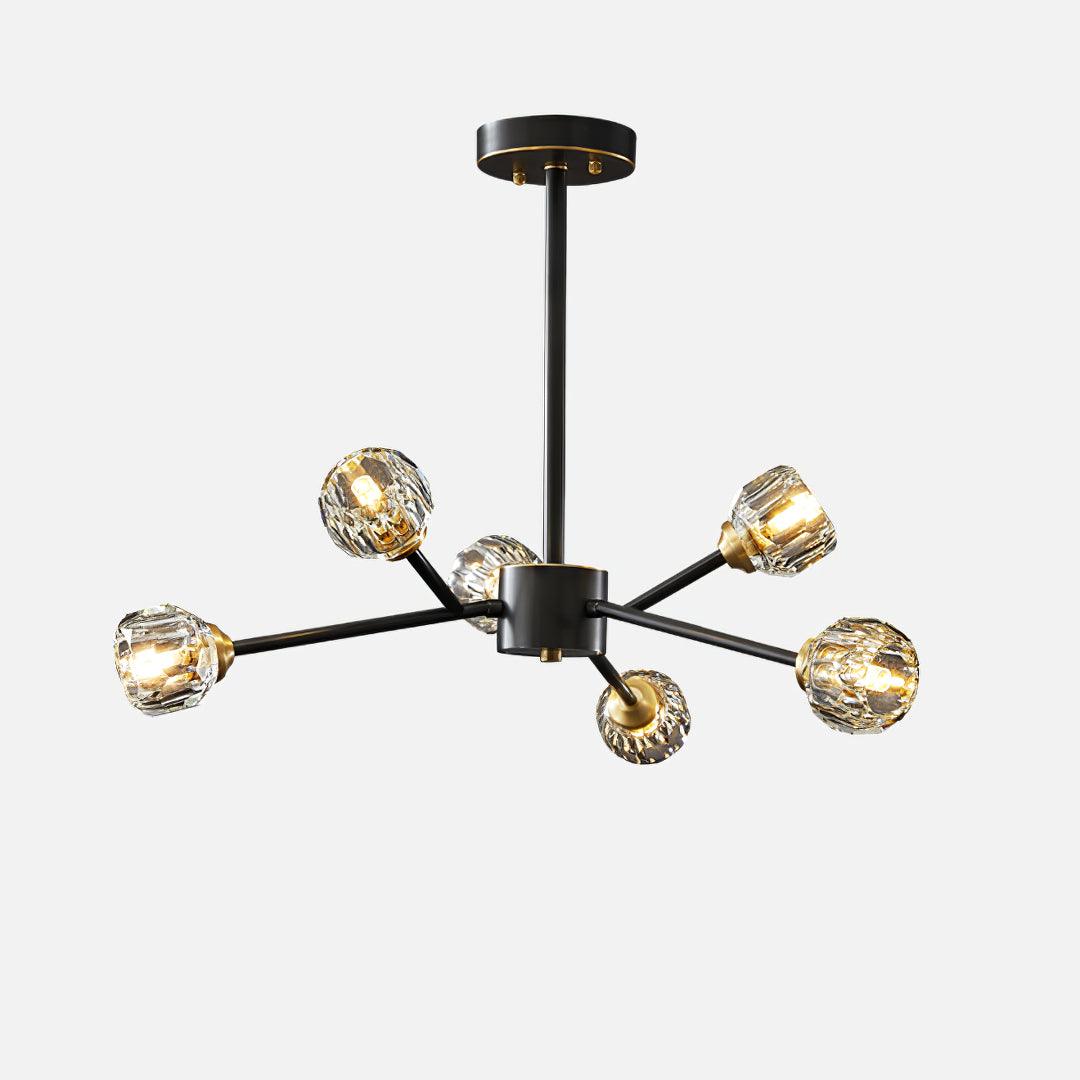 Crystal Ball Round Cluster Gasolier Chandelier