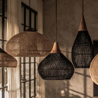 Braided Rattan Drop light Pendant Lamp