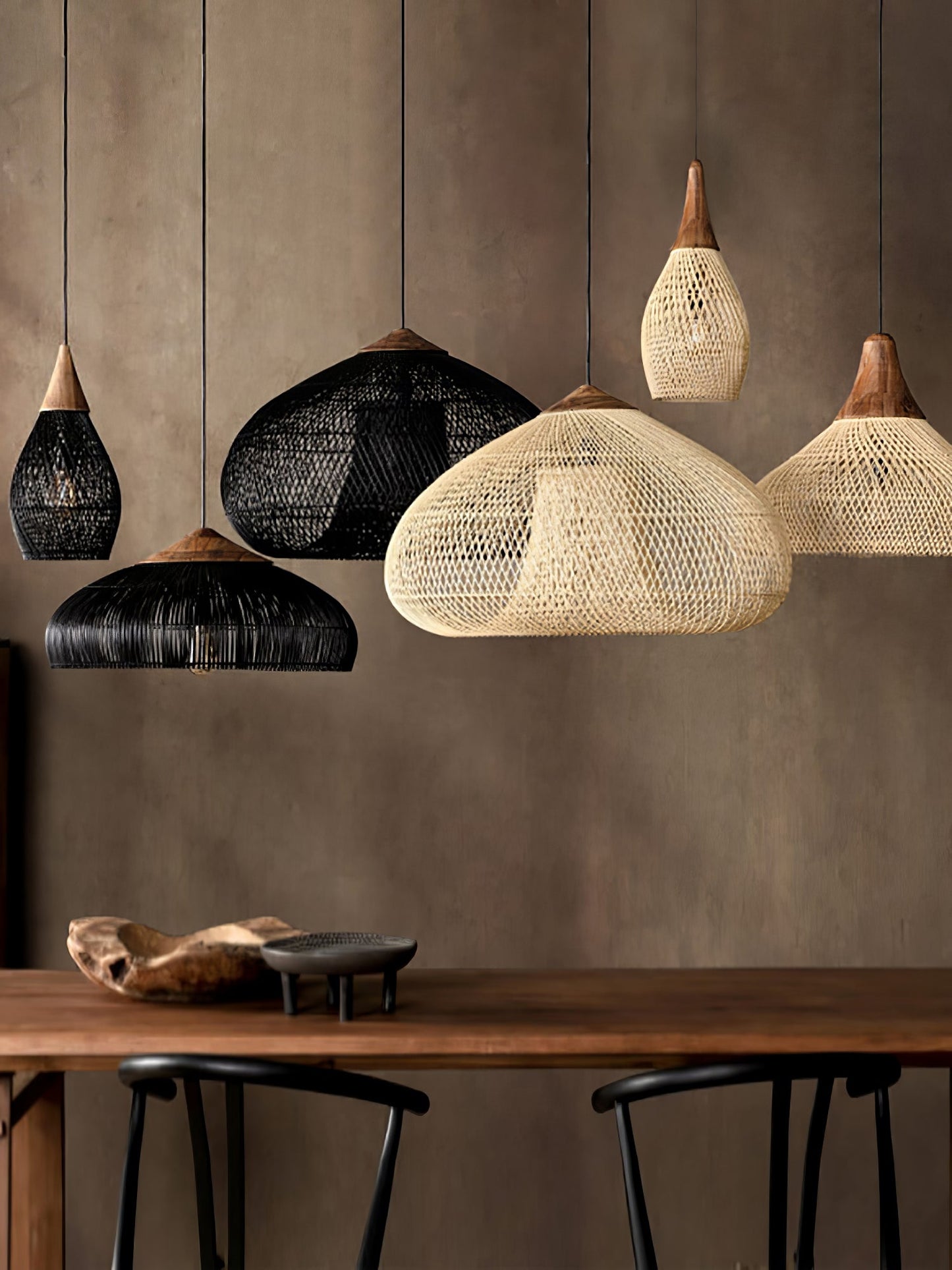 Braided Rattan Drop light Pendant Lamp