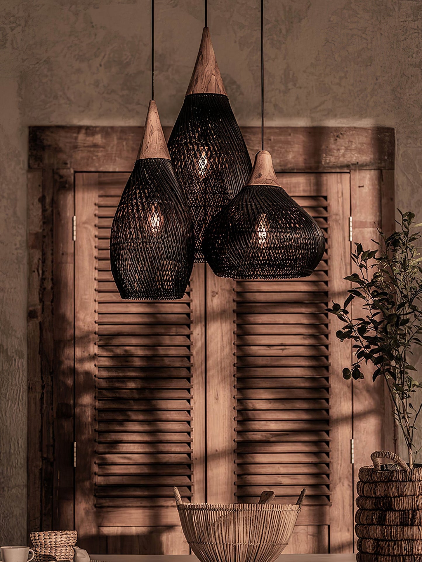 Braided Rattan Drop light Pendant Lamp