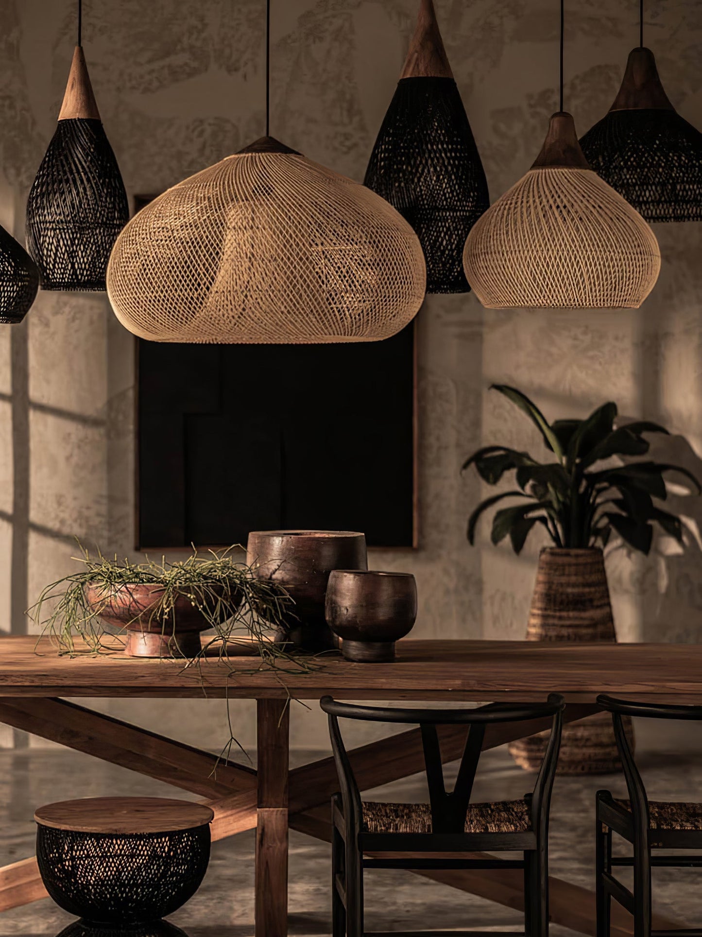 Braided Rattan Drop light Pendant Lamp