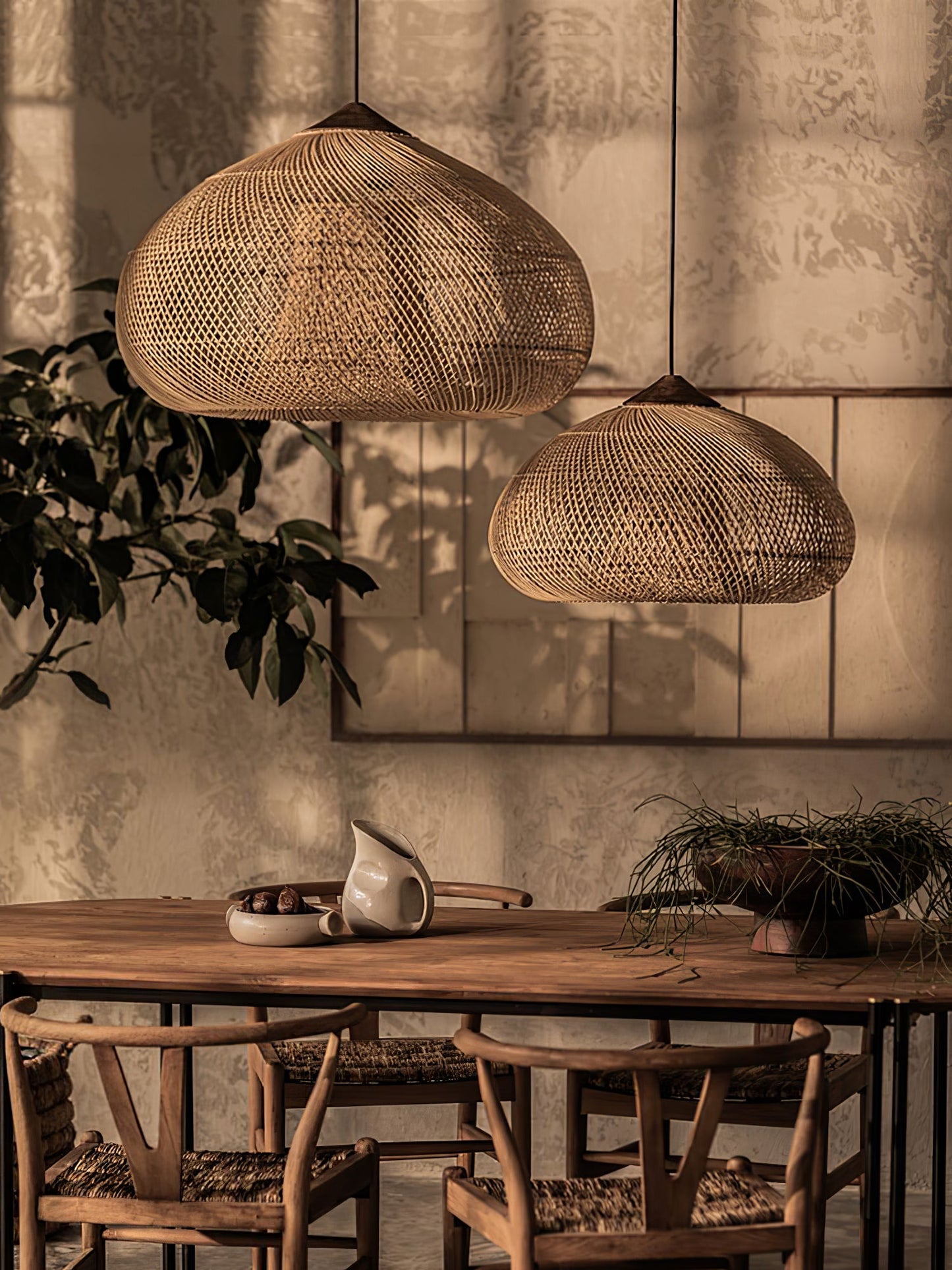 Braided Rattan Drop light Pendant Lamp