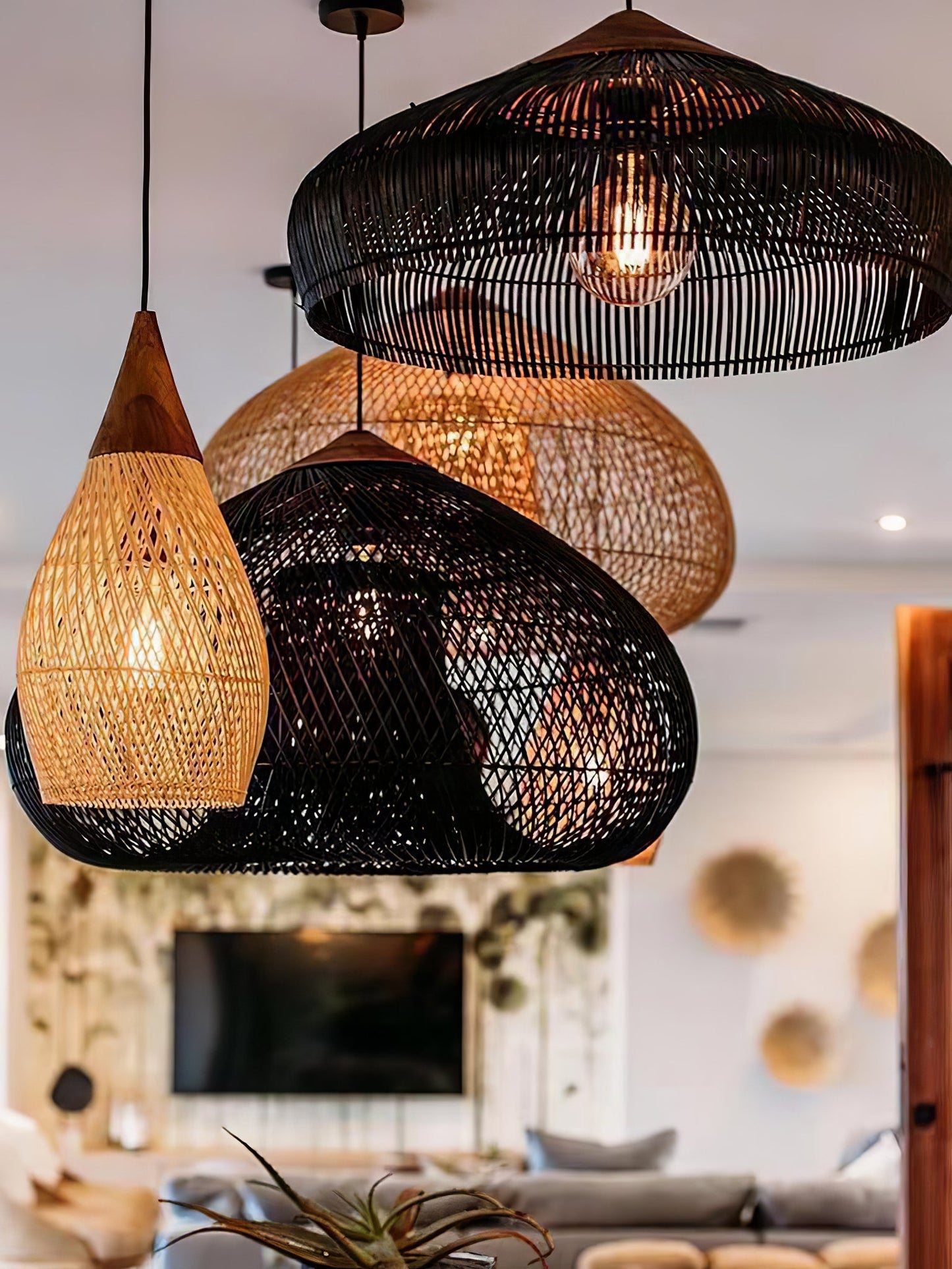 Braided Rattan Drop light Pendant Lamp