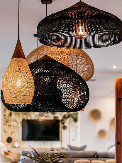 Braided Rattan Drop light Pendant Lamp