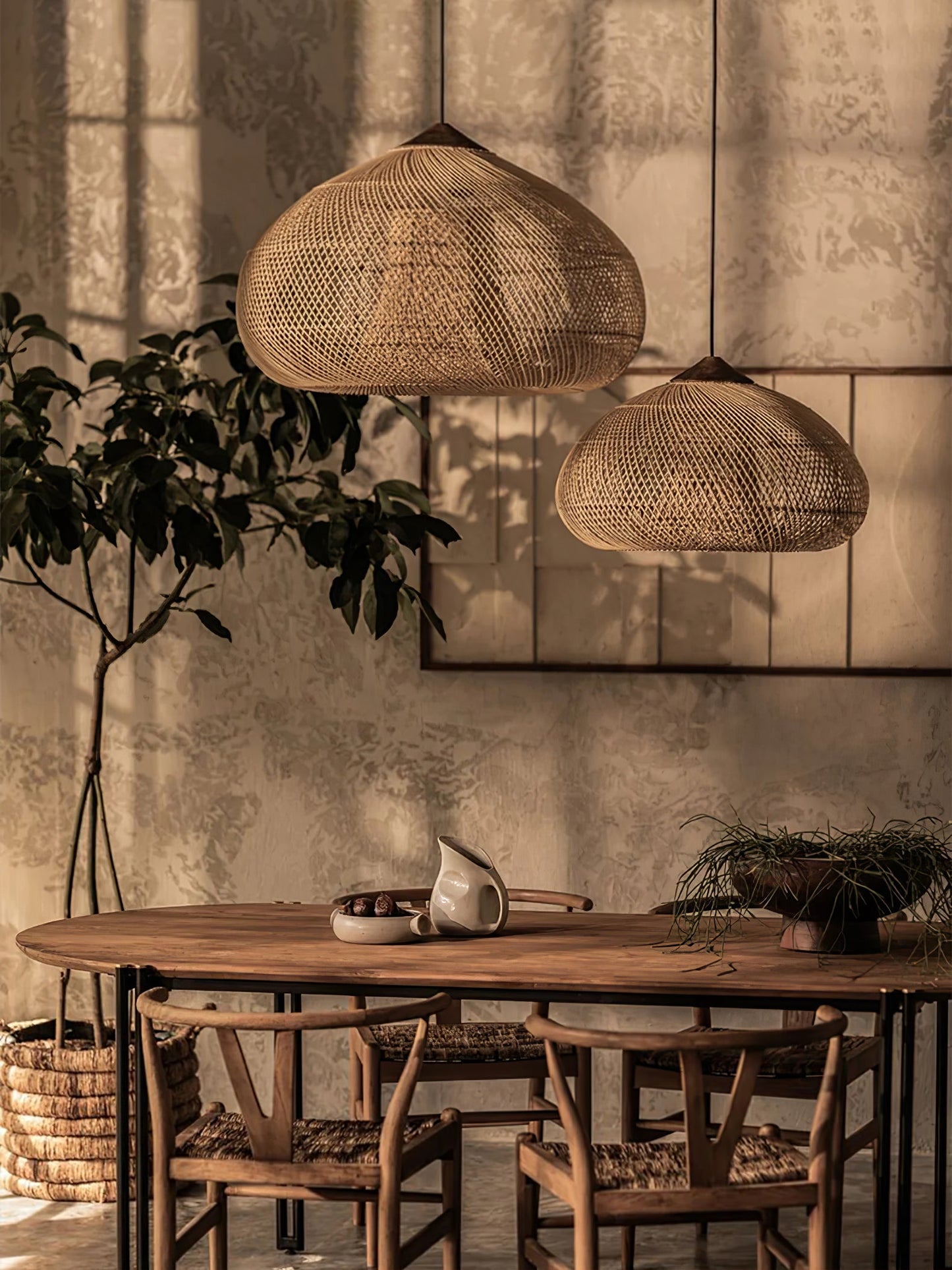 Braided Rattan Drop light Pendant Lamp