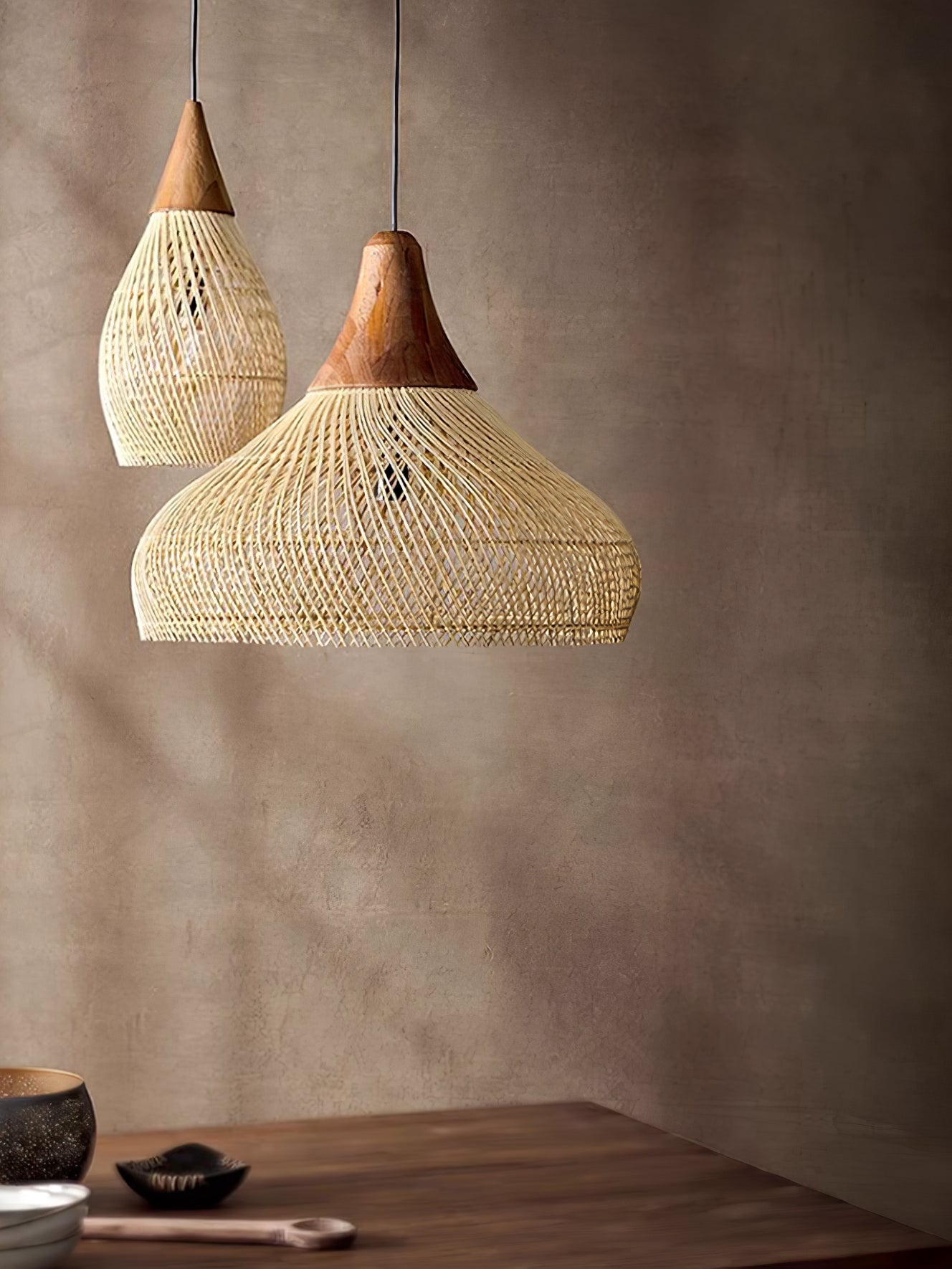 Braided Rattan Drop light Pendant Lamp