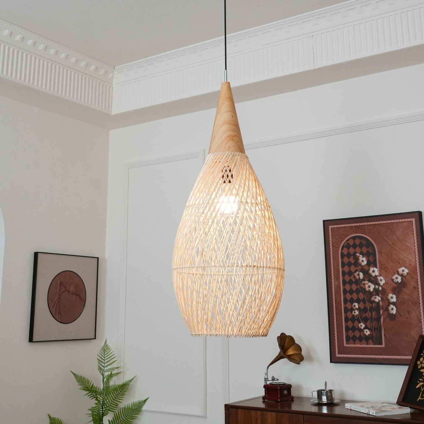 Braided Rattan Drop light Pendant Lamp