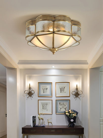 Brass Domed Flush Overhead light Ceiling Lamp