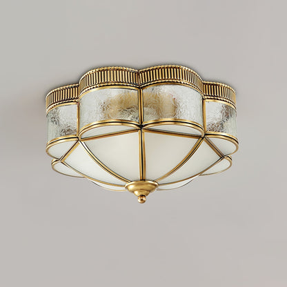 Brass Domed Flush Overhead light Ceiling Lamp