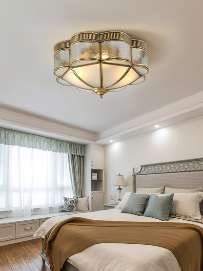 Brass Domed Flush Overhead light Ceiling Lamp